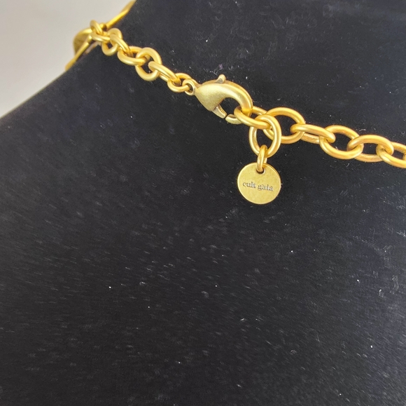 Cult Gaia Dulce Choker Chain Link Hammered Metal Necklace - Picture 6 of 11